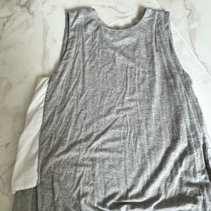 Club Monaco Gray and White Soft Cotton Tank Top